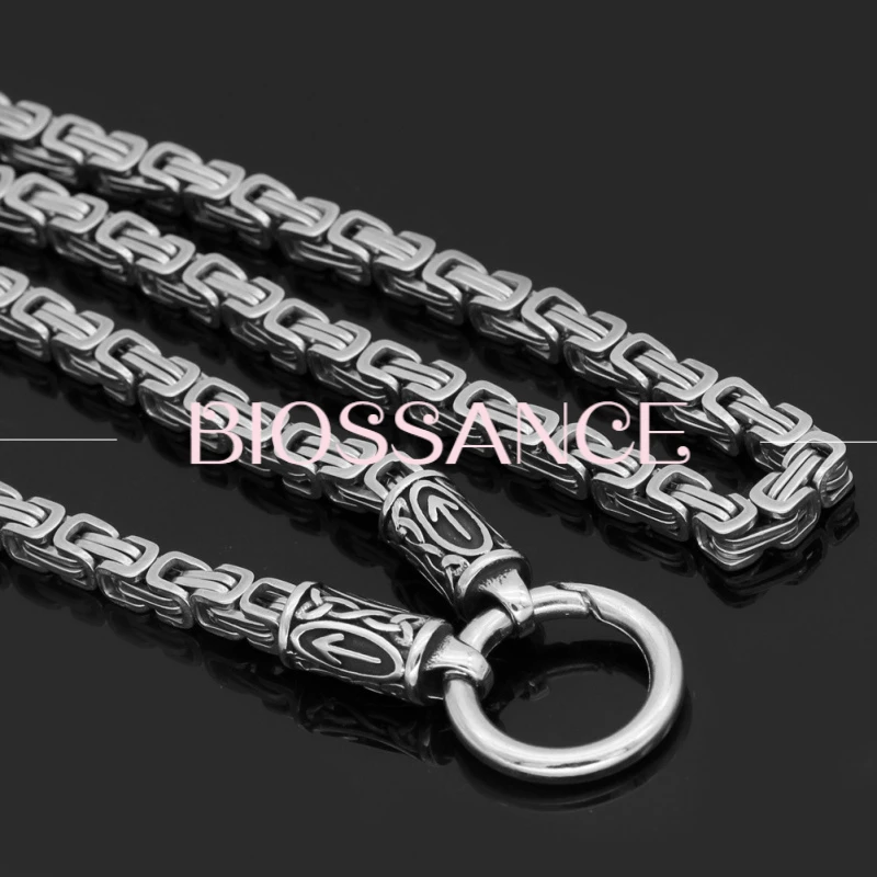 BIOSSANCE New Fashion And Exquisite Nordic Culture Arrow Titanium Steel Loop Chain For Men'S Jewelry Accessories Gift Wholesale