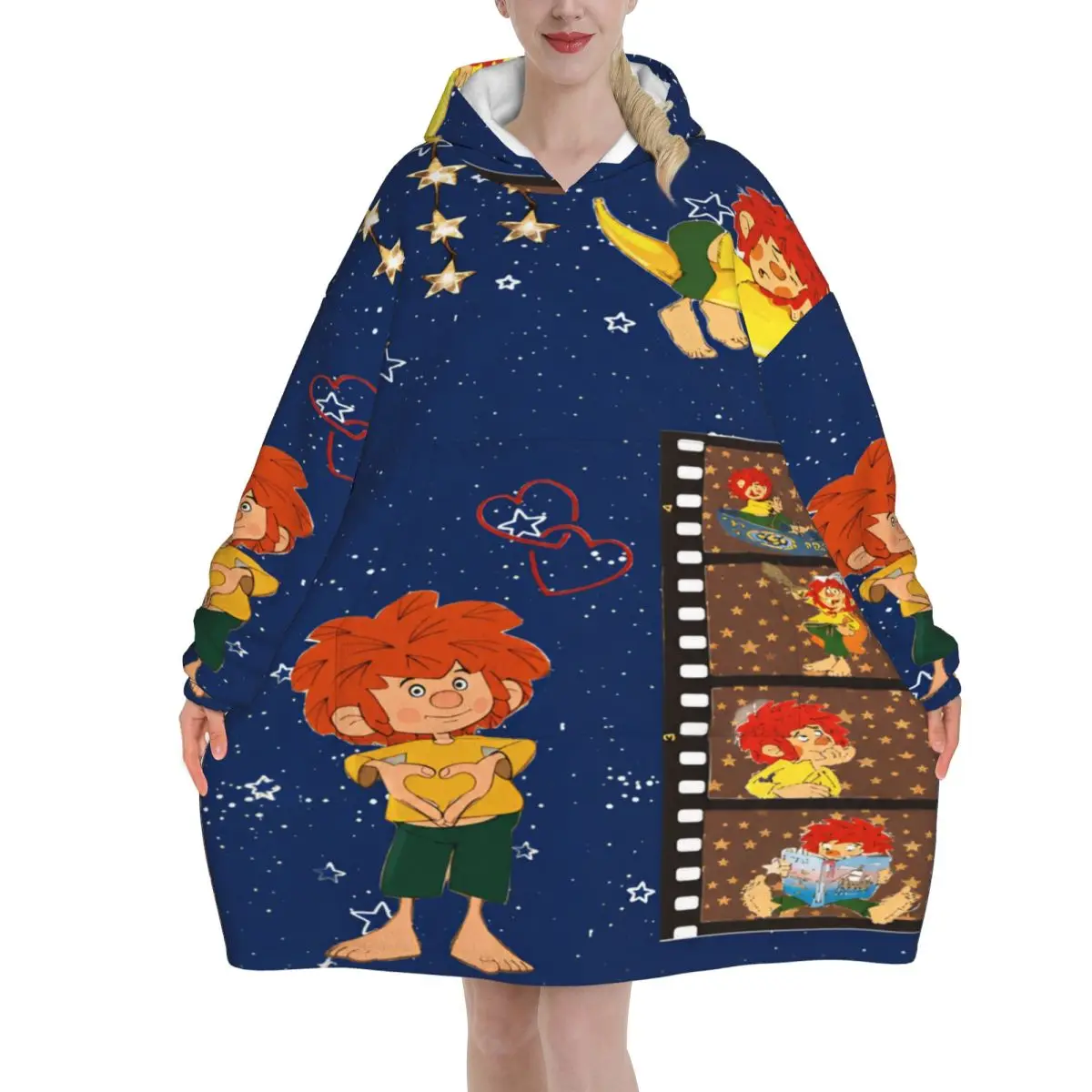 Оверсайз-плед Pumuckls Drinks Beer, носимое одеяло, зимние подарки для женщин и мужчин, ультрамягкое плюшевое теплое одеяло-толстовка с карманом.
