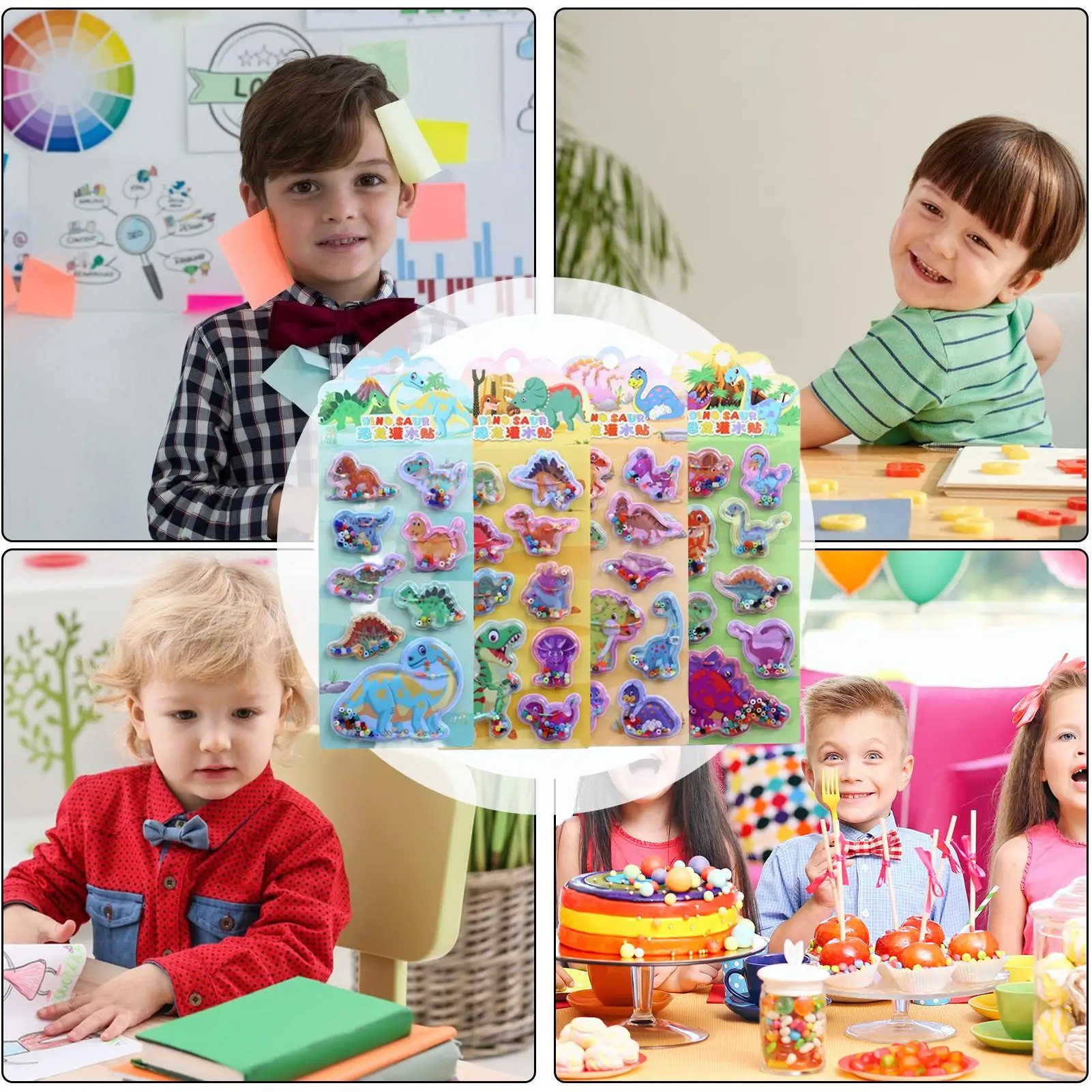 ملصقات ثلاثية الأبعاد مكونة من 4 قطع من ملصقات الهاتف المائية على شكل زجاجة مياه كرتونية للطلاب والمعلمين والفنانين والأطفال