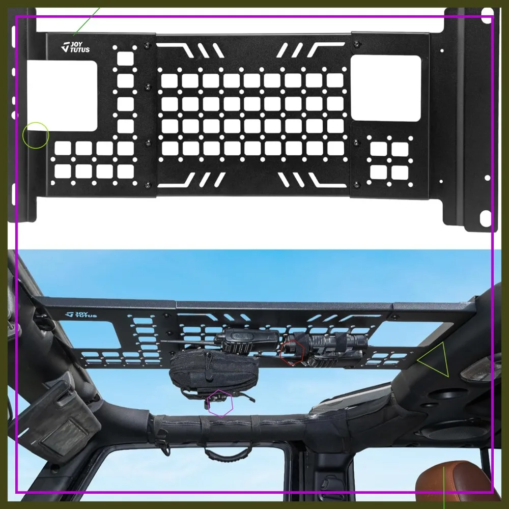 

Overhead Molle Panel for Wrangler JK 2007-2018 Hard Top, Cargo Roof Rack Storage, No Drilling