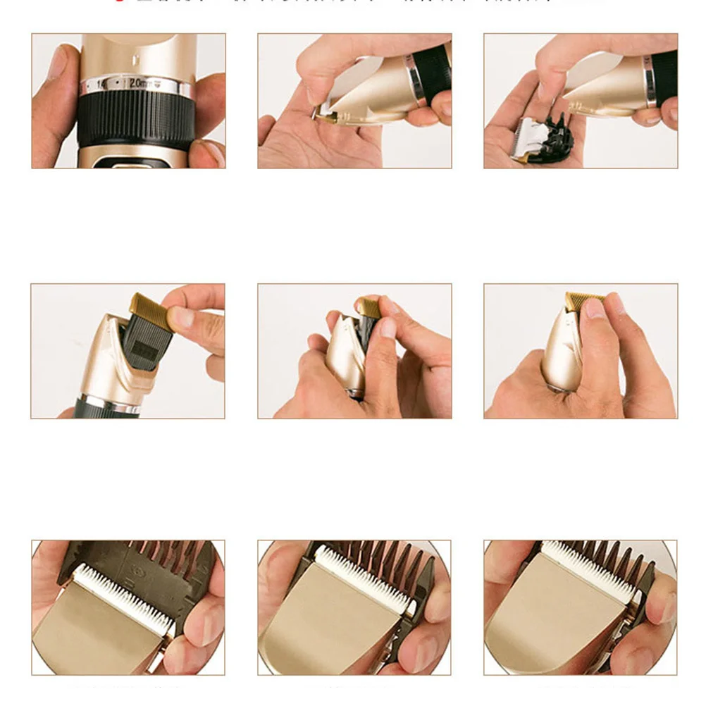 

Professional Pet Clipper Dog Kit Scissors Golden Cordless for Small Dogs 5 Combs Quiet Design Easy Use Home Salon