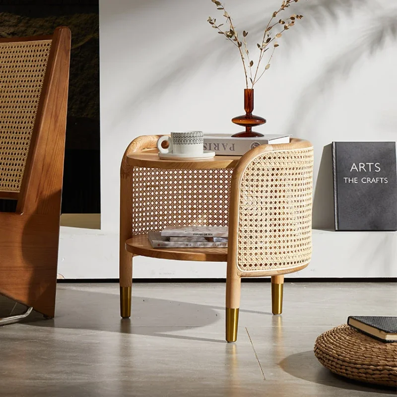 

Cute Rattan Nordic Coffee Tables Small Minimalist Entrance Round Coffee Tables Bedside Stoliki Kawowe Home Furniture YQ50CT