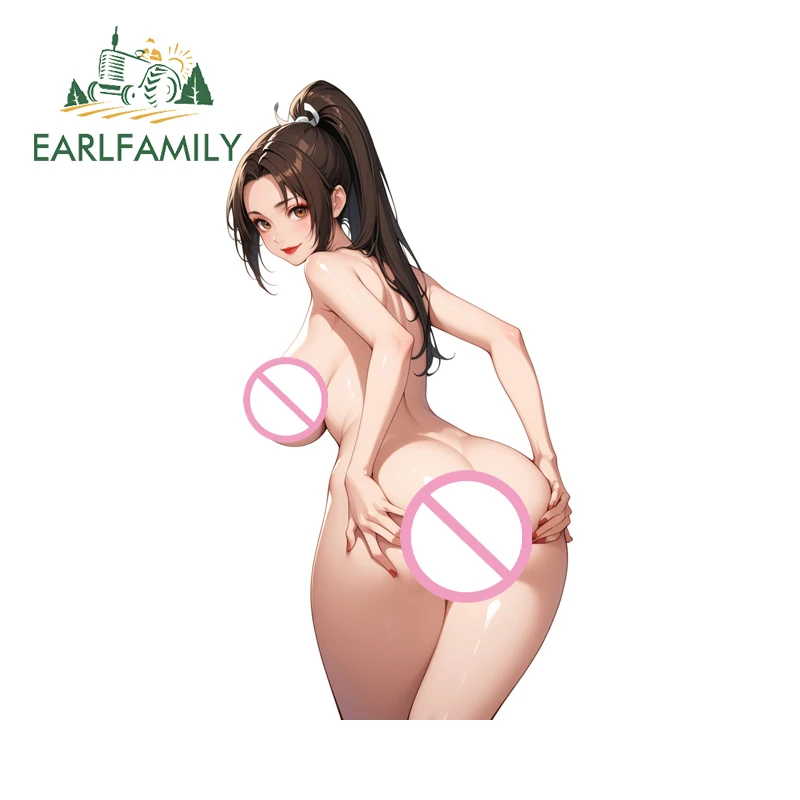 EARLFAMILY Chunli عارية بعقب دعم اكسسوارات السيارات Waifu Loli Bottocks ملصقات ويندوز Campervan ملصق مائي مقاوم للماء علبة السيارة #2