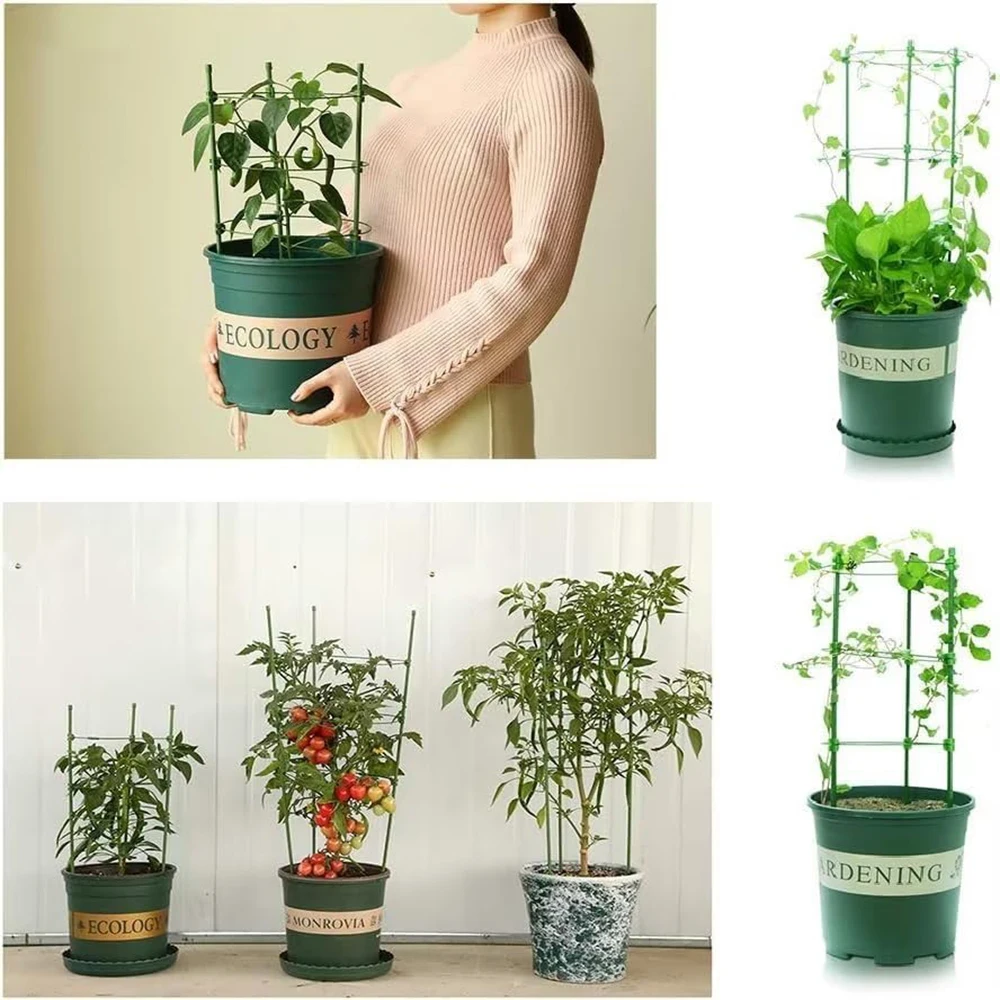 Tomato Cages for Garden tool with 4/8 Adjustable Support Rings and Plant Clips Plant Support Cage（No Pole only ring）