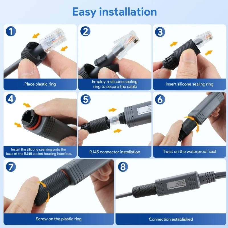 B2EF POE 스플리터 어댑터 1000mbps 100W RJ45를 사용한 분리 기가비트 포 스플리터