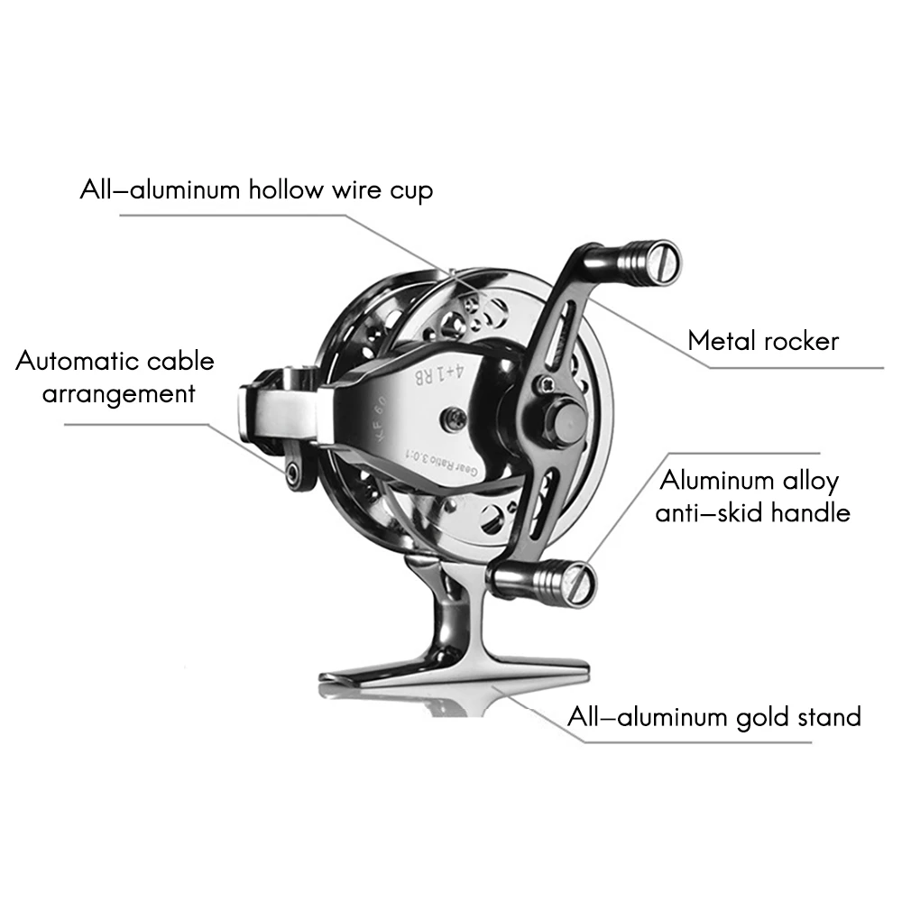 Metal Fishing Reel High Foot Seat with Release Force Double Handle Automatic Line Double Speed Front Reel Fishing Right