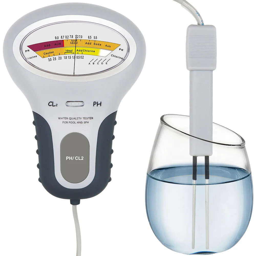 PC-102 2 in 1 PH Water Chlorine Tester CL2 Measuring PH Chlorine Meter Water Quality Testing Device for Swimming Pool SPA