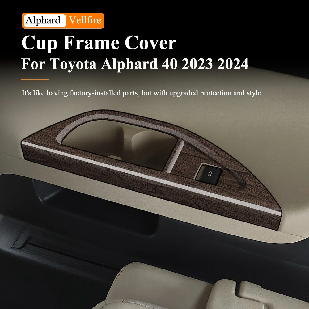 

2PCS High-end Third Drainage Cup Frame Cover Trim Decoration Frame For Toyota Alphard Vellfire 40 Series 2023 2024 Accessories