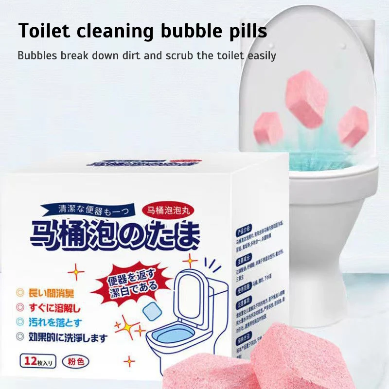 

12Pcs/box Toilet Bowl Cleaner for Descaling and Deodorizing, Automatic Toilet Bowl Cleaner with Bleach Household Tank Cleaner