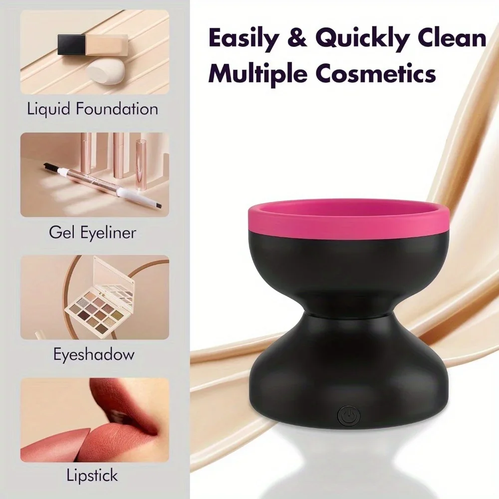 Auto Makeup Brush Cleaner, Automatic Rotating Makeup Brush Cleaner for All Sizes of Makeup Brushes