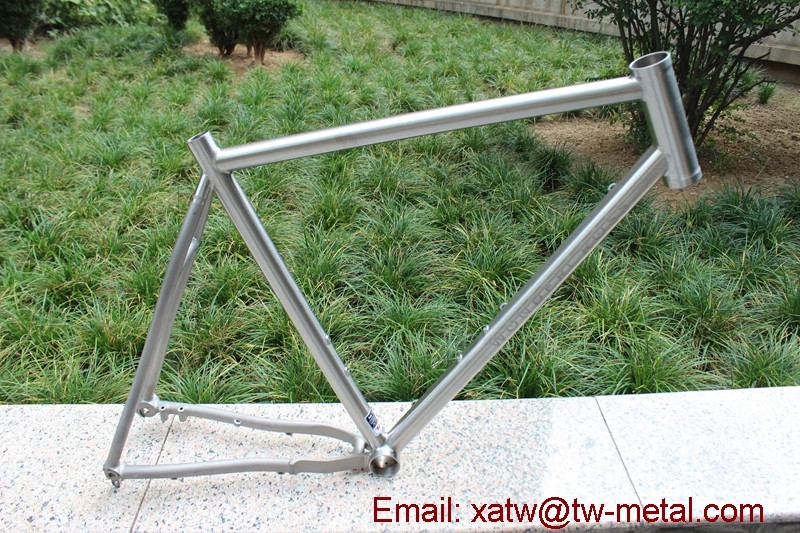 Ti Cyclocross And Gravel Bike Frames With Flat Mount Disc Brake Titanium 700C Thru Axle Dropout-Bicycle Frame view 2
