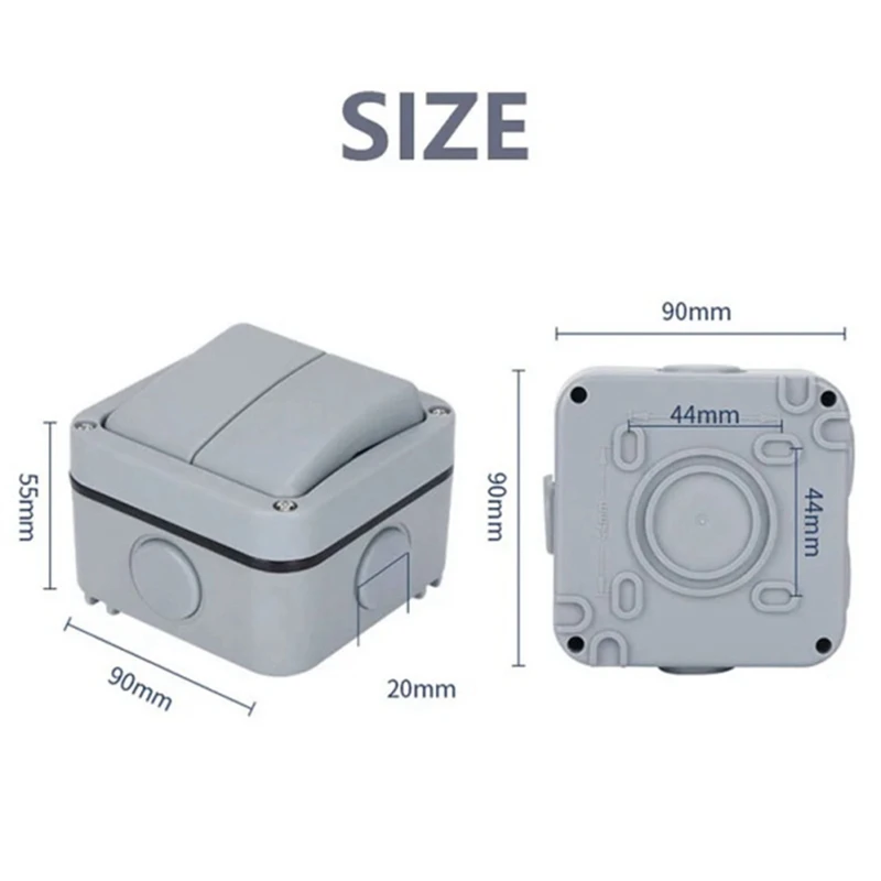 IP66 Wall Electrical Switch 220V Light Waterproof On Off Security Button With Fixation Night In The Pc Power