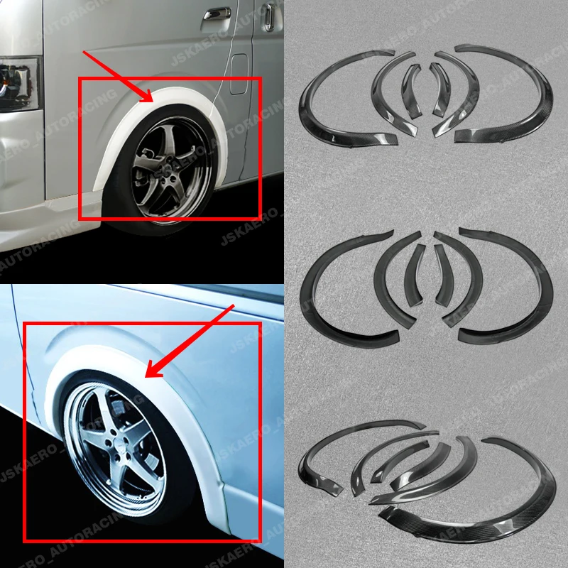 

For Hiace 200 series Wide Body Kit Front/rear Fender Wheel Flares Carbon Fiber Car BodyKits