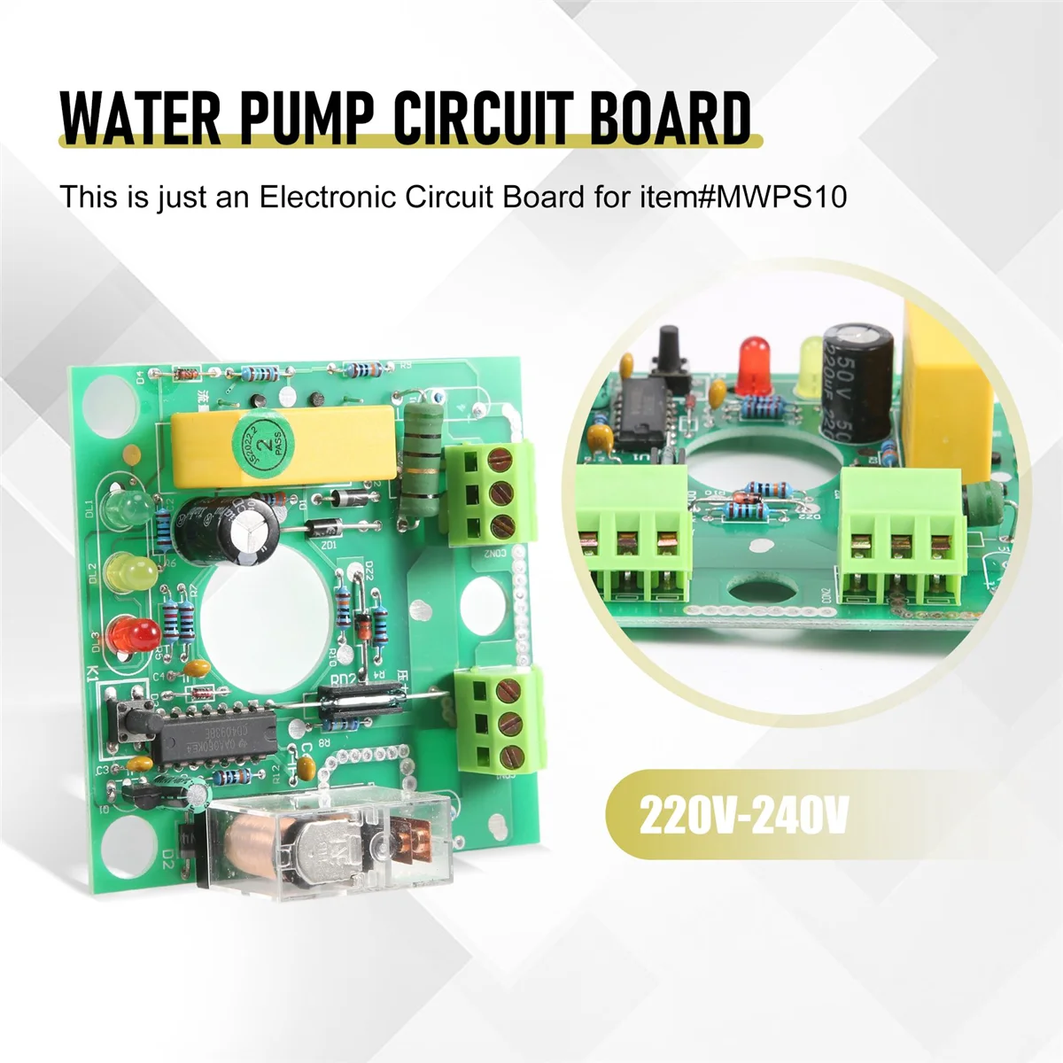 Imagem -05 - Controlador de Bomba de Água Automático Placa de Circuito Eletrônico Peças de Reposição Populares da Bomba 10a