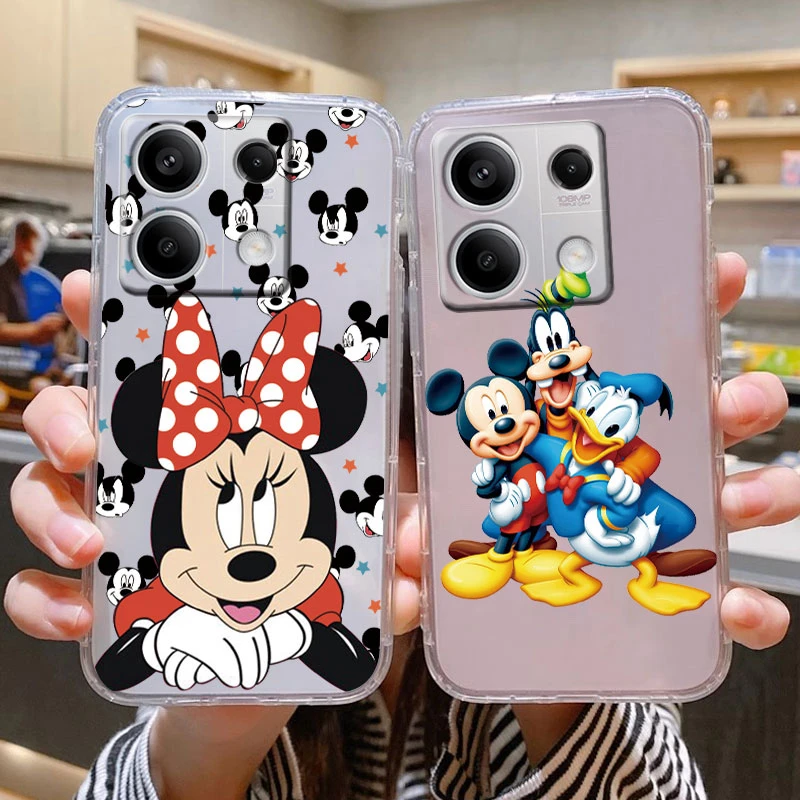 For Redmi Note 13 4G 5G Phone Case Mickey Minnie Mouse Anime Soft Silicone Transparent Capa For Redmi Note13 Protective Cover