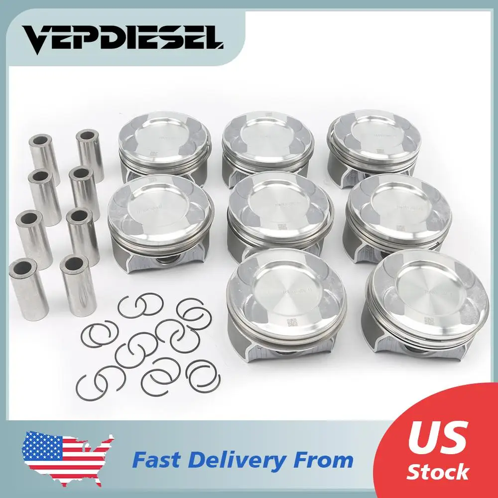 8x Pistons Rings Set Fits For M278 Mercedes-Benz X166 W221 W222 GL500 S500 M278 GLS500 E500 ML500 S500 4.6T 4.7T A2780302317