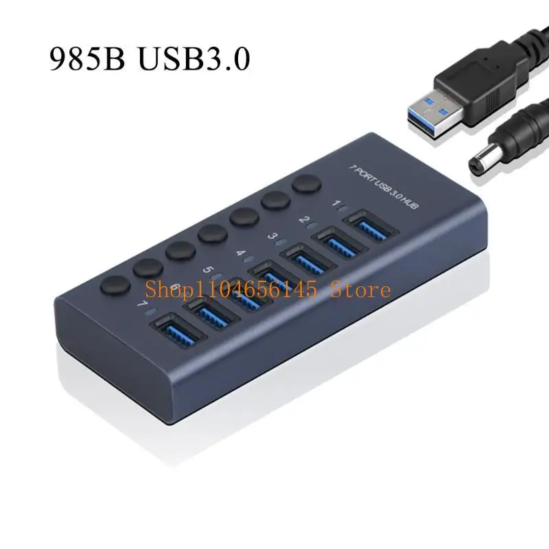 5asd USB Hub Dockingstation 7 Ports 5 Gbit/s Datenübertragung Einzelne Schalter-LED – Detail 5