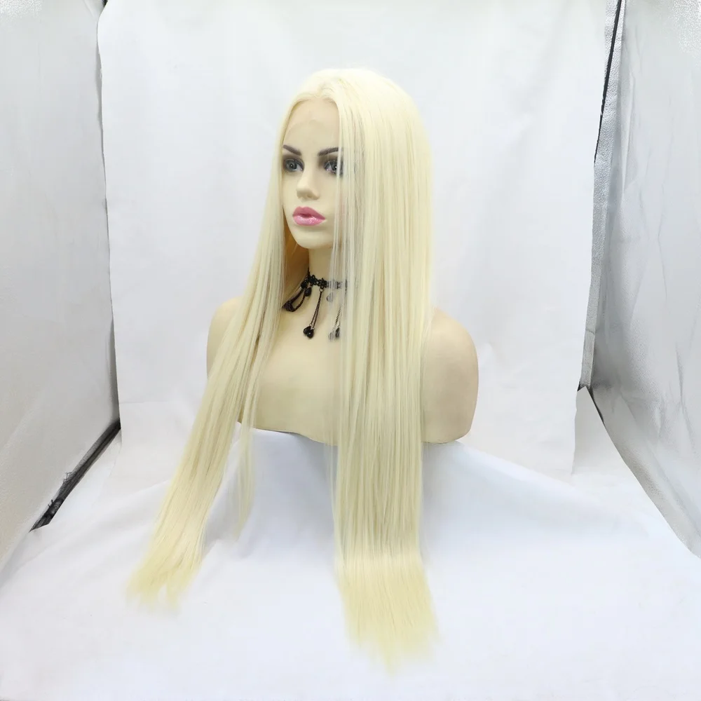 Straight Synthetic Hair For Women 24 Inch Blonde Cosplay Wigs High  Quality with Heat Resistant Fiber