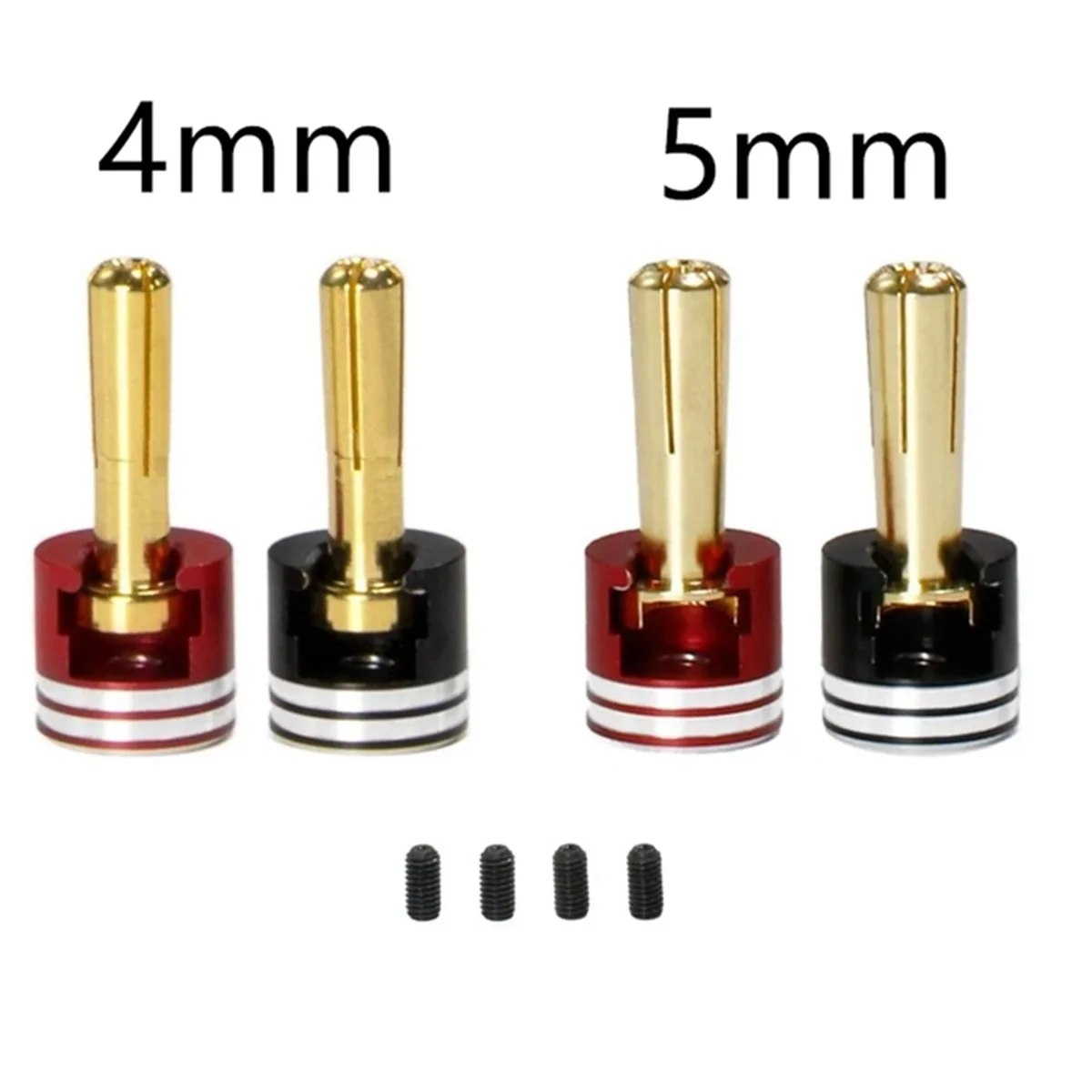 A002 Welding-Free Hard Shell Metal Heatsink Plugs & Grips 4mm/5mm Set for 1/10 Off-Road Truck RC Car Upgrade Parts view 2