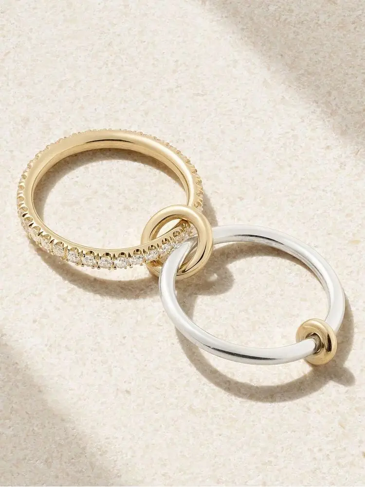 خاتم فضة استرليني 925 عصري بسيط متعدد الطبقات مستدير من الزركون للنساء الذكرى السنوية الفاخرة عالية الجودة مجوهرات راقية #3