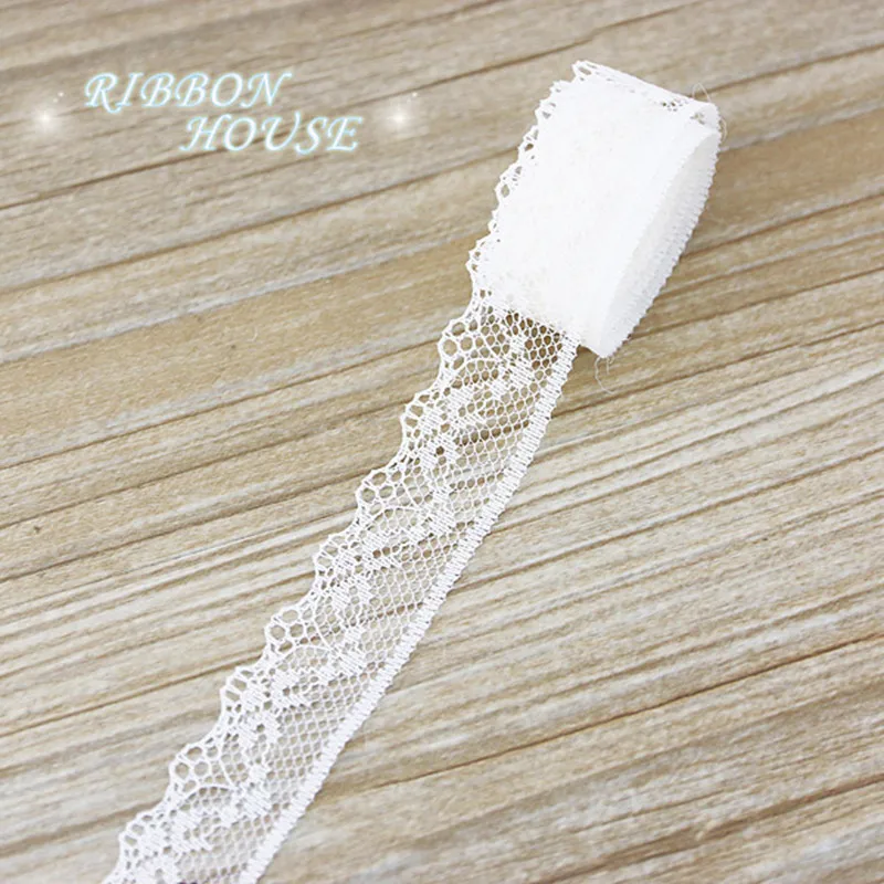 (10 yards/roll) 20mm White Lace fabric Webbing Decoration  gift packing Material DIY Wedding Dress Clothing