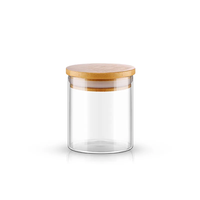 25ml Transparent Glass BottlesJars Vials Terrarium with Bamboo Lids for Art Crafts Wedding Favors 2pcs/5pcs/10pcs/12pcs/20/24pcs