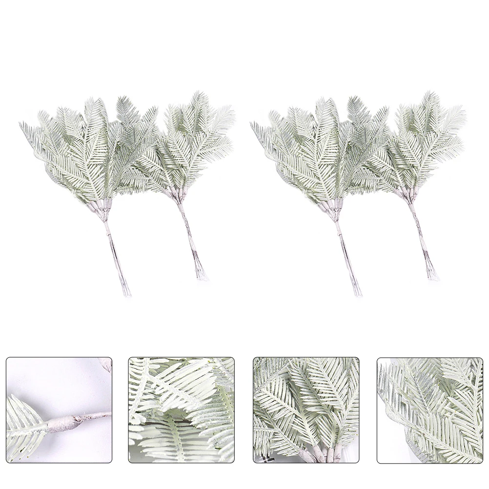 

4pcs Artificial Leaves Decorative Plastic Plant Accessories Simulation Plants Vivid Faux Twig Natural Color