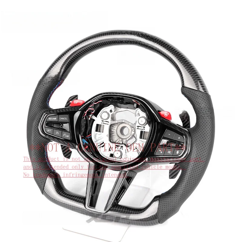 For BMW 1 2 3 4 5 6 7 Series X1 X2 X3 X4 X5 X6 X7 Old To New M4 CS Carbon Fiber Steering Wheel Horn Shell Decorative Cover