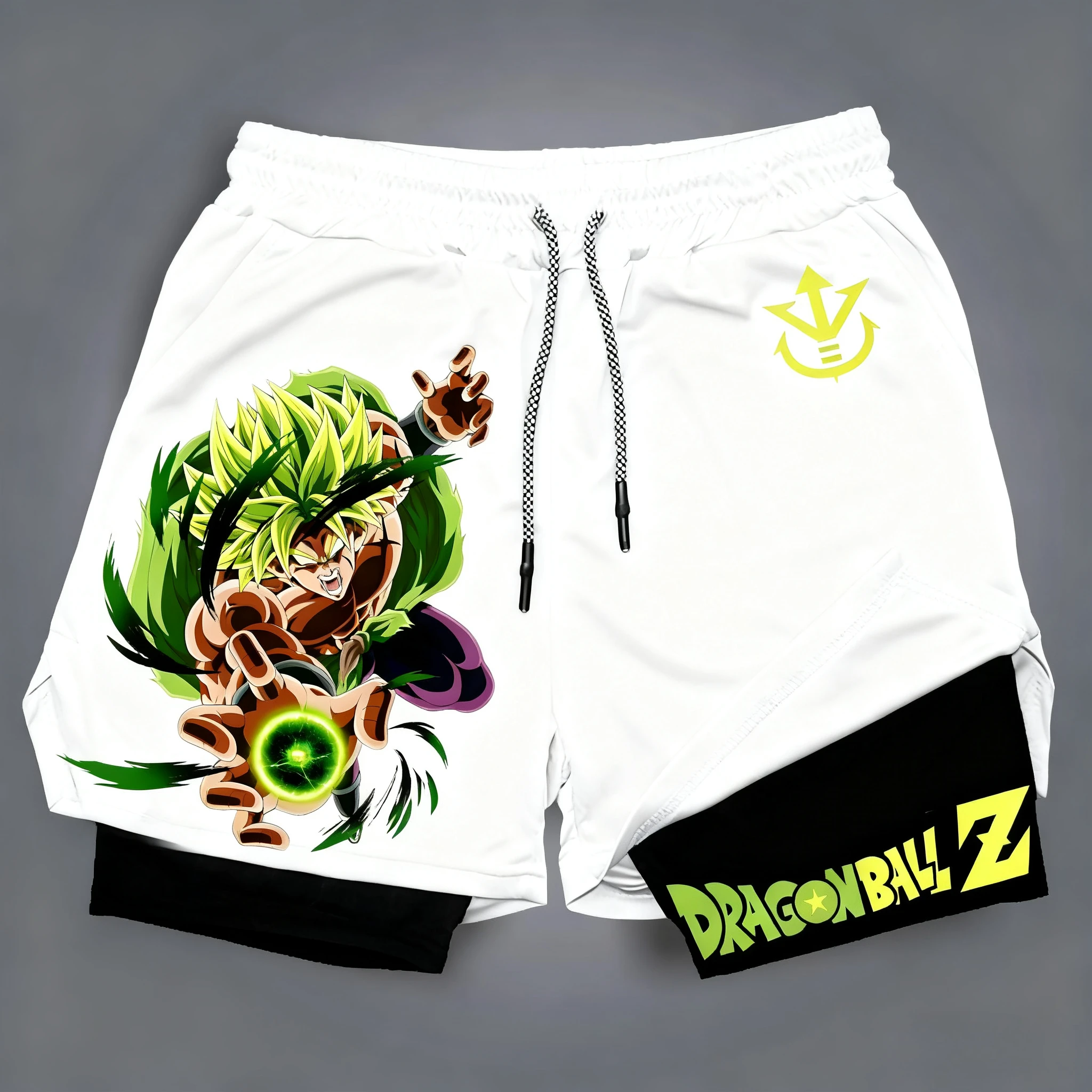 Dragon Ball Joint Double Layer Shorts 2025 Summer Men's Y2K New Broli Anime Printed Gym Training Swimming 2-in-1 Sports Shorts view 2