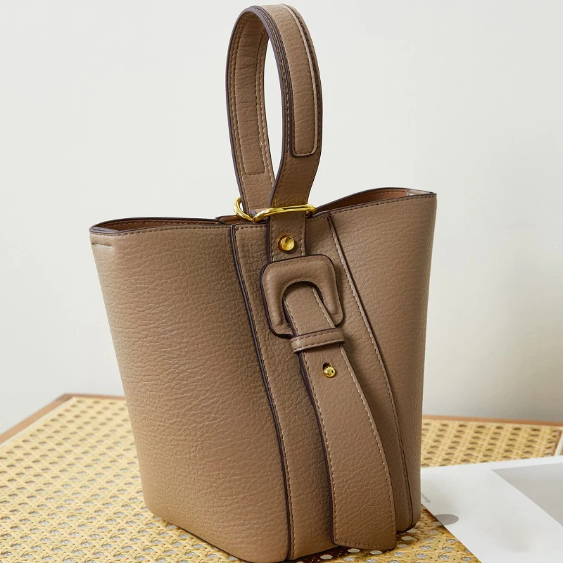 

Brand Bucket Tote Bag, Large Capacity Shoulder Crossbody Bag, Adjustable Handle & Strap For Women, Perfect Work Commute Handbag