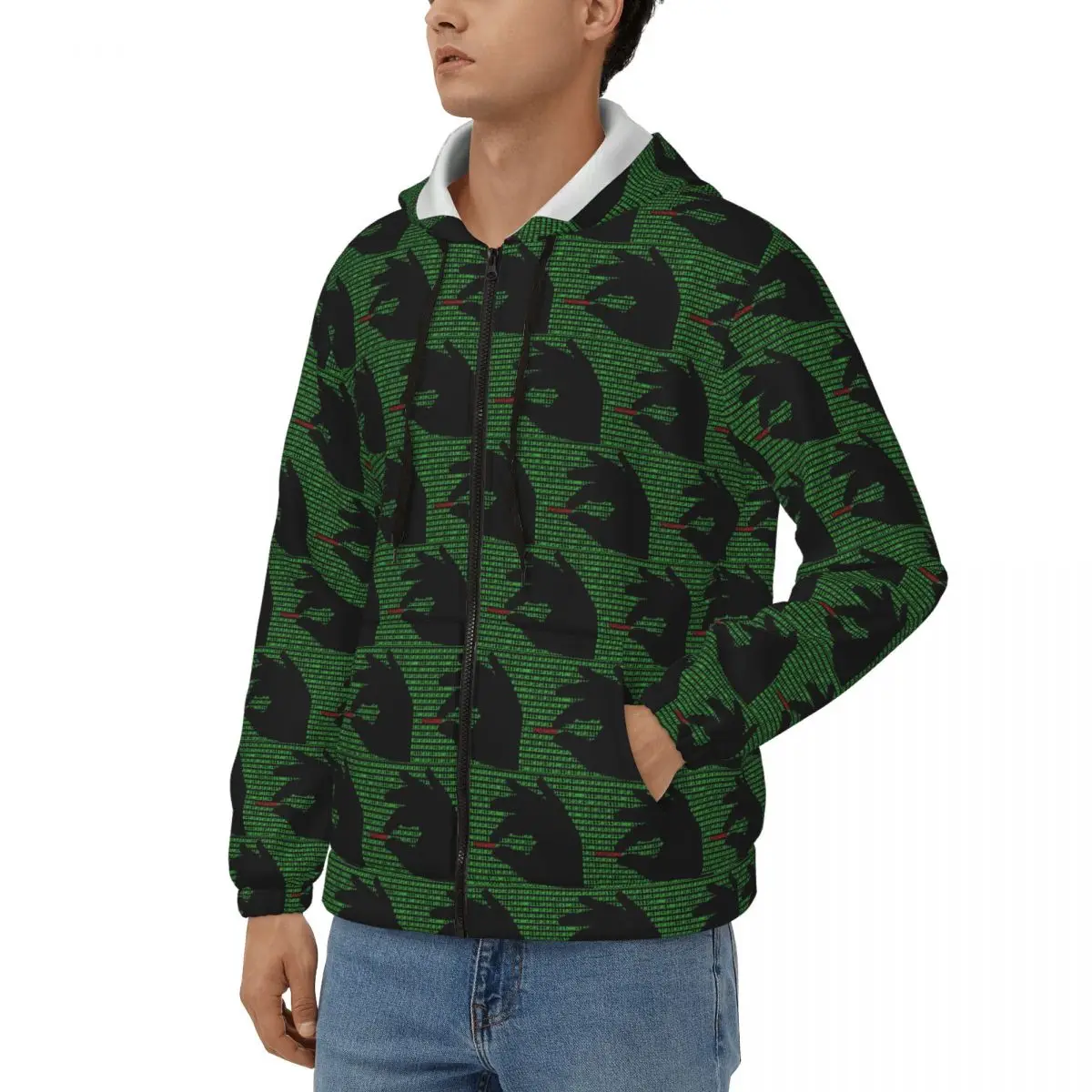 Hacker Code Binary Code Geek Science Computer Zipper Hoodie Pullover Autumn Winter Men's Women's Sweatshirts Long Sleeve Tops