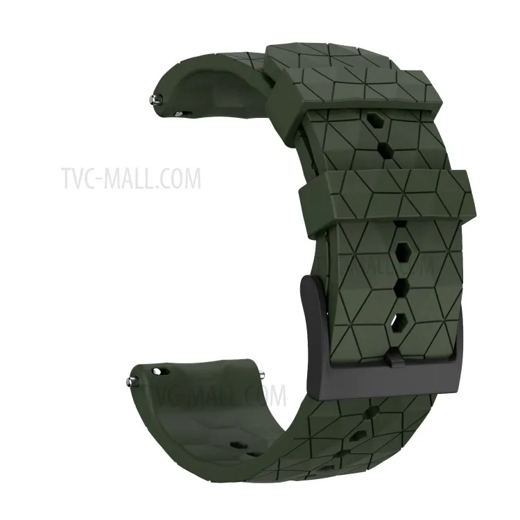 

24mm Rhombic Grain Silicone Smart Watch Replacement Strap for Suunto 7/9/9 Baro/D5 - Green