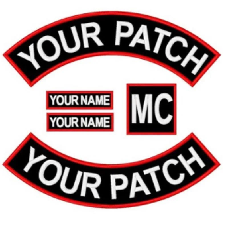 5PCS custom embroidery patch iron on rocker patches for cloth