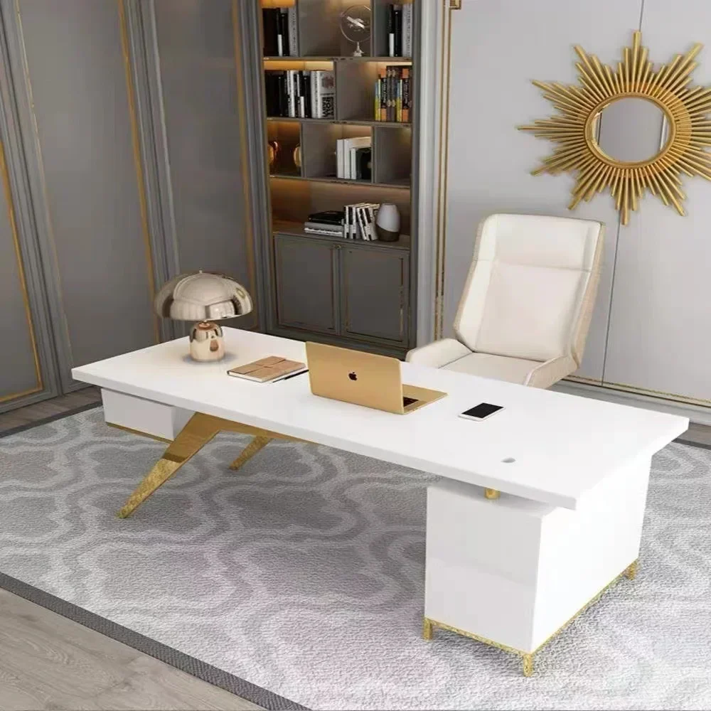Luxury desk simple white paint desk design model room computer  bedroom writing