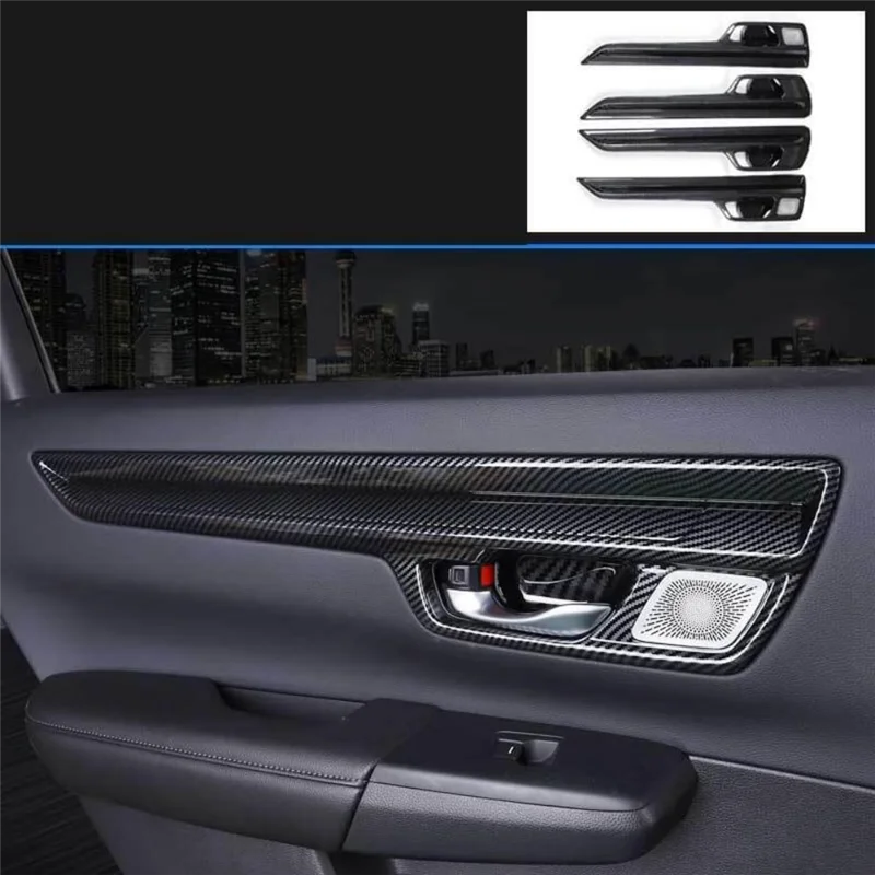 

L38A-For Honda CRV CR-V 2023 2024 Inner Door Handle Panel Cover Trim Interior Replacement Parts Accessories ABS Carbon Fiber