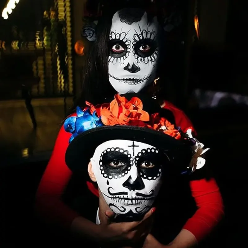 10 pièces Halloween bricolage fête visage d'horreur complet femmes hommes masques papier blanc blanc Cosplay peintable Couple demi Mache enfants artisanat