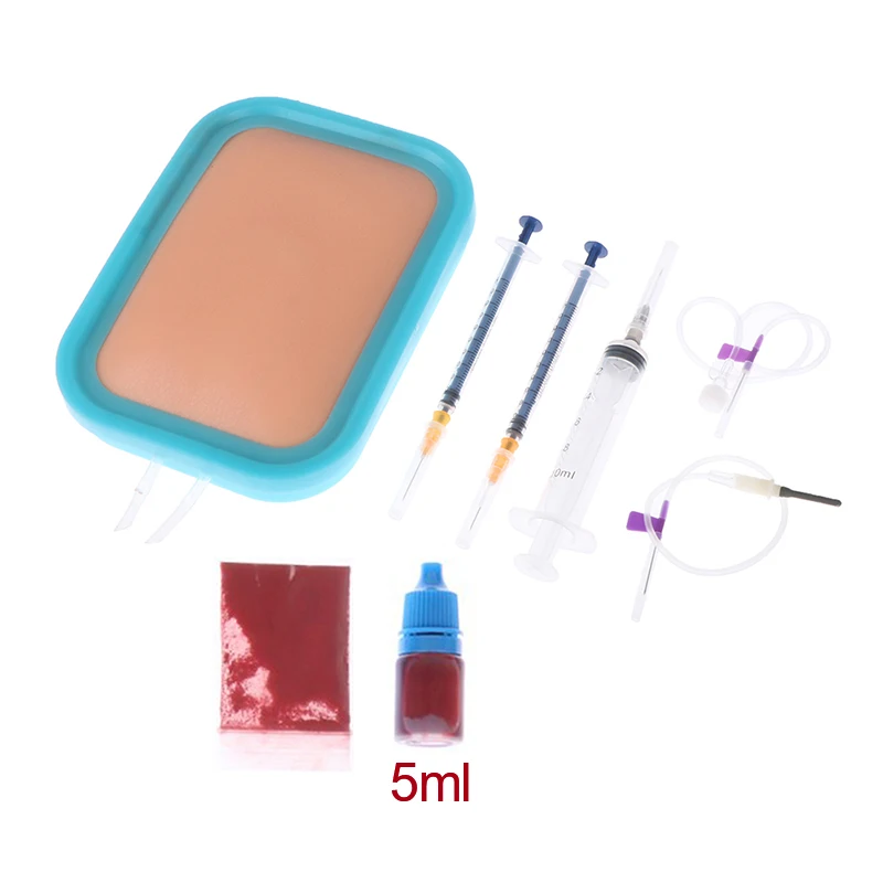 1 Set Human Skin Venipuncture IV Injection Training Silicone Pad Model Venous Blood Drawing Practice Model