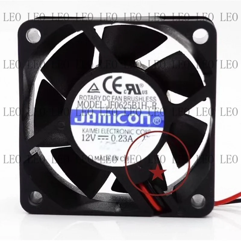 MY For JAMICON JF0625B1H-R 6025 DC12V 0.23A 6CM 2-Wire Dual Ball Inverter Cooling Fan