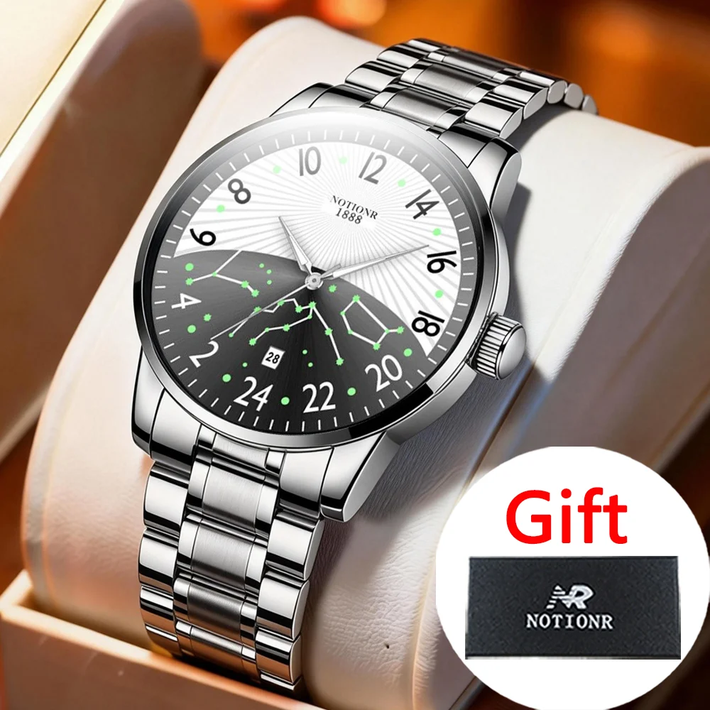 Luxury Men's Watch - Sport Men Watches | Men's Wrist Date Quartz Wristwatch, Black Gift Box