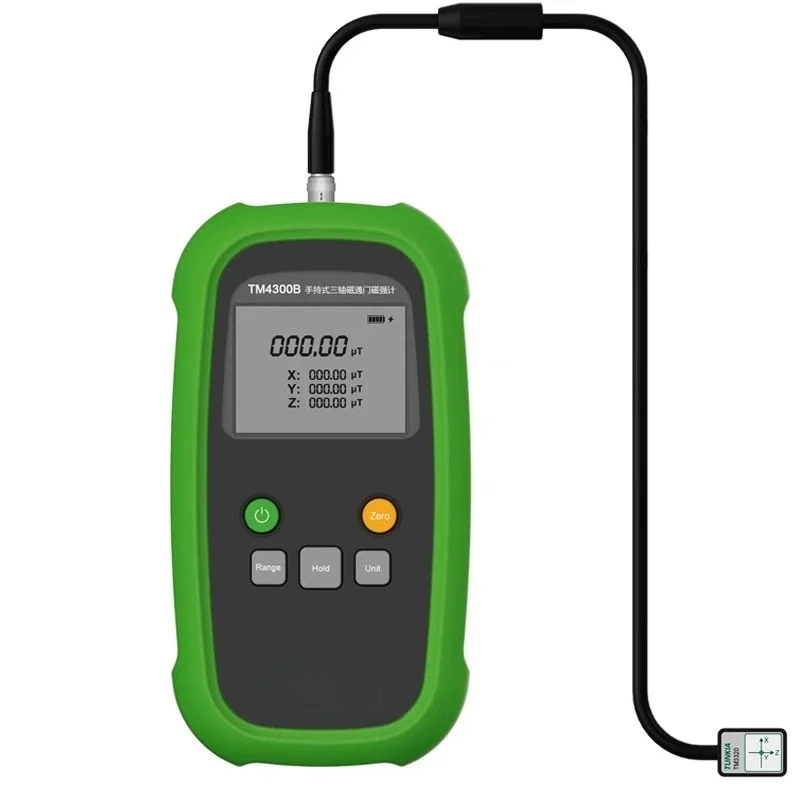 Handheld three-axis fluxgate magnetometer, three-dimensional vector measurement of magnetic field