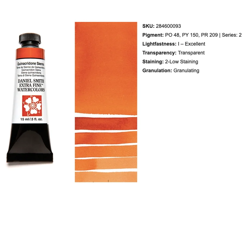 Imagem -06 - American Daniel Smith Natural Mineral Aquarela Pintura Artista Desenho de Água Material de Arte Escolar 15ml 5ml