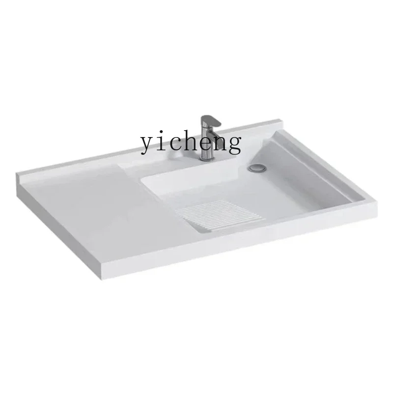 

Integrated Balcony Basin Corner Cutting Washing Machine Quartz Stone Machine Inter-Platform Basin with Washboard