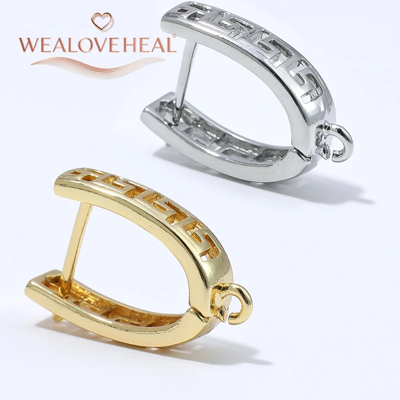 ohrringe selber machen, schmuckherstellung zubehör, 1/2 Paar gestreifte, durchbrochene Ohrringhaken aus 18K vergoldetem Messing für DIY-Ohrhängerherstellung – Detail 16