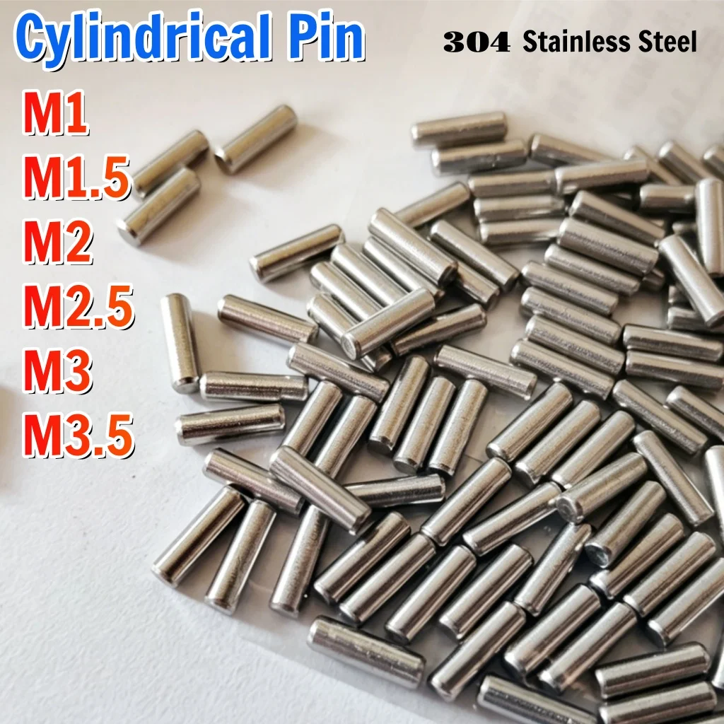 Beicai 30~200pcs M1 M1.5 M2 M2.5 M3 M3.5 Dowel Pin SUS304 Stainless Steel Cylindrical Locating Pin Fixing Shaft Pins Solid Rod