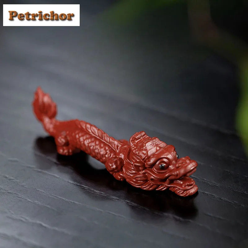 Yixing Purple Clay Mini Dragon Tea Pet Elegant Exquisite Miniatures Tea Figurine Play Toys Tea Statue Ornaments Can Be Raised