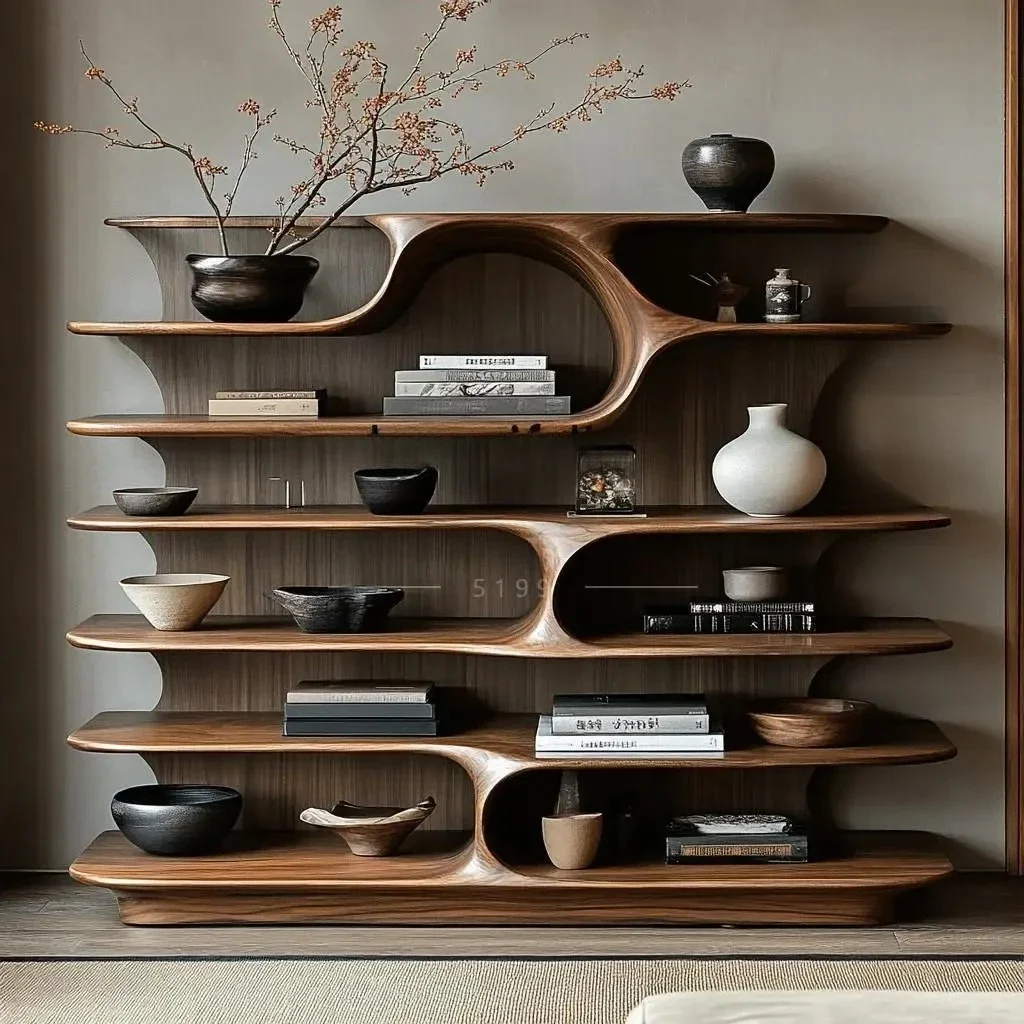 

Рамка для богу из цельного дерева, антикварная полка для хранения чайного сервиза из цельного дерева Duobao Pavilion, креативная стойка для орнаментов, журнал