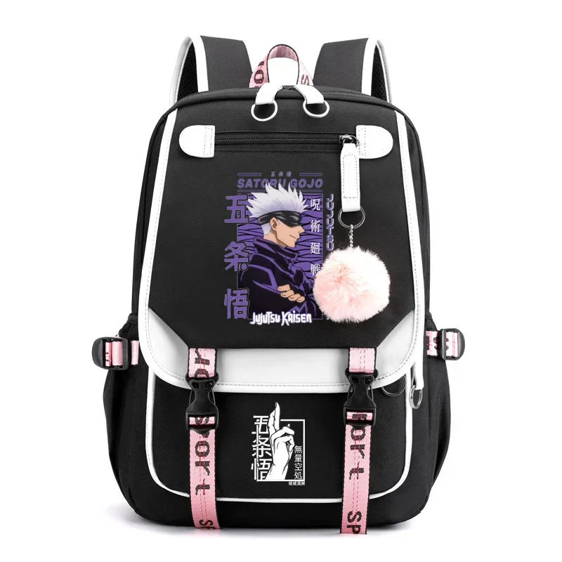 

Popular Anime Satoru Gojo Harajuku Pattern Backpack Teenager Fashion Outdoor Zipper Rucksack USB Large Capacity Backpacks