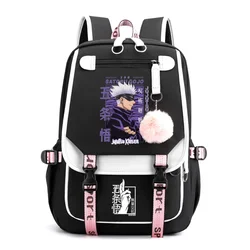 Popular Anime Satoru Gojo Harajuku Pattern Backpack Teenager Fashion Outdoor Zipper Rucksack USB Large Capacity Backpacks