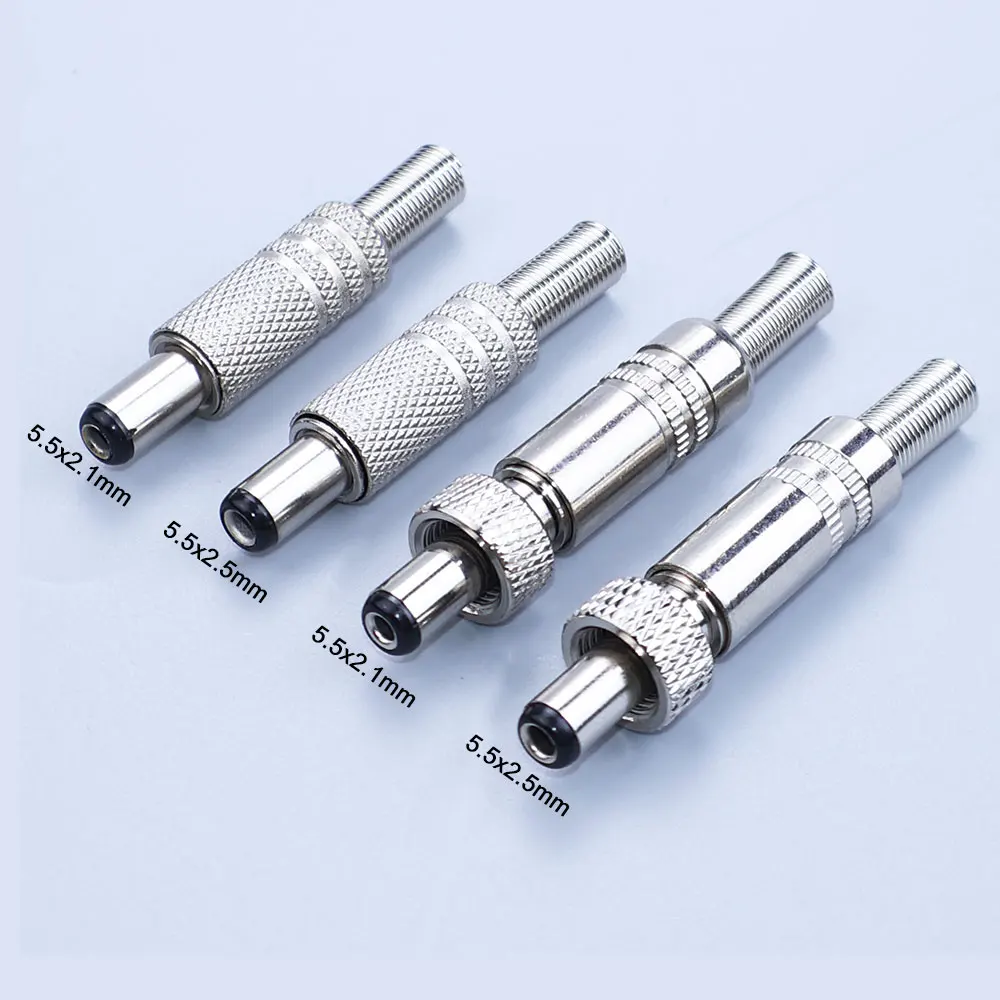 YanXi Gold Plated DC Jack 5.5X2.1mm / 5.5 X 2.5mm DC Power Plug DIY Soldering Socket Metal Connector Adapter With Thread Lock view 6