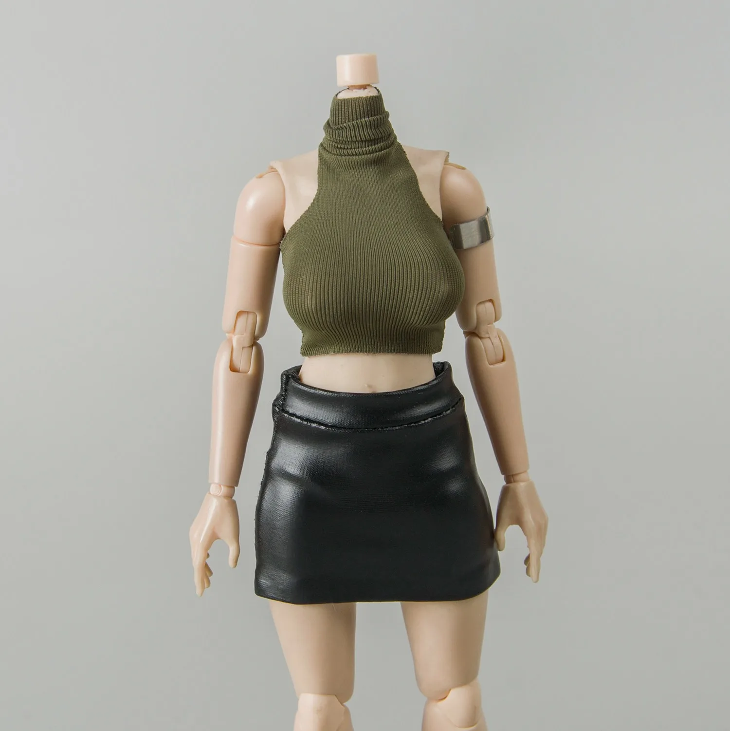 1/12 scale female pleated skirt leather skirt tight vest model clothes for 6'' TBLeague action figure T01 T03 body